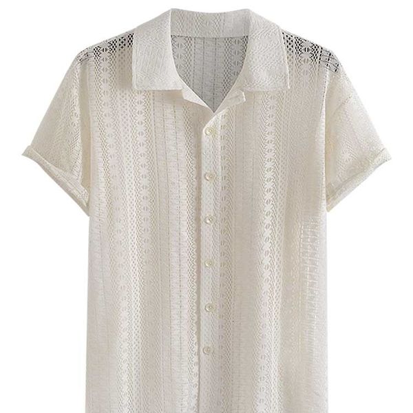mens casual shirts cotton sheer openwork for men lace short sleeves transparent shirt summer solid streetwear z5083175 230519, White;black
mens casual shirts cotton sheer openwork for men lace short sleeves transparent shirt summer solid streetwear z5083175 230519, White;black