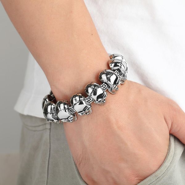 bangle european and american punk style titanium steel 12 skulls super domineering men's stainless steel bracelet jewelry, Black
bangle european and american punk style titanium steel 12 skulls super domineering men's stainless steel bracelet jewelry, Black