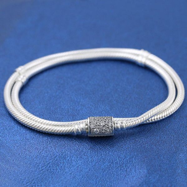 bangle 925 sterling silver moments double wrap barrel clasp snake chain bracelet for women fit original pandora charm beads jewelry, Black
bangle 925 sterling silver moments double wrap barrel clasp snake chain bracelet for women fit original pandora charm beads jewelry, Black