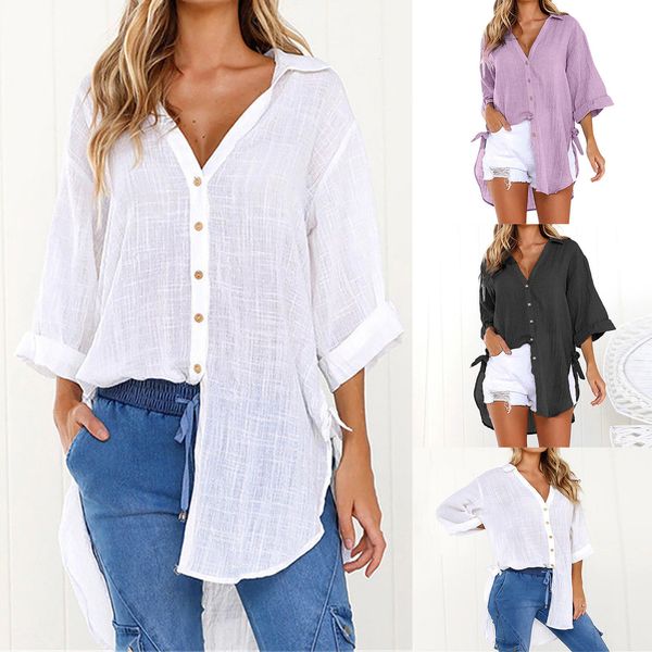 womens blouses shirts 34 sleeve linen shirt women white button turn down collar loose casual cotton blouse and blusas 230519
womens blouses shirts 34 sleeve linen shirt women white button turn down collar loose casual cotton blouse and blusas 230519