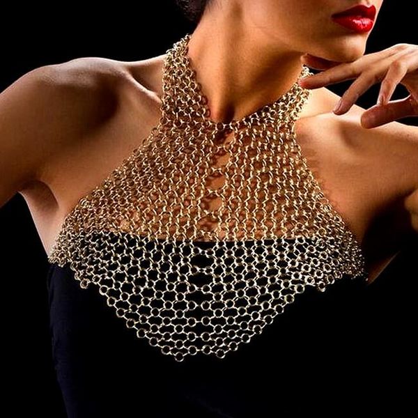 necklaces gold hollow mesh harness necklace exaggerated chain bikini punk slave shoulder chain choker jewelry, Silver
necklaces gold hollow mesh harness necklace exaggerated chain bikini punk slave shoulder chain choker jewelry, Silver