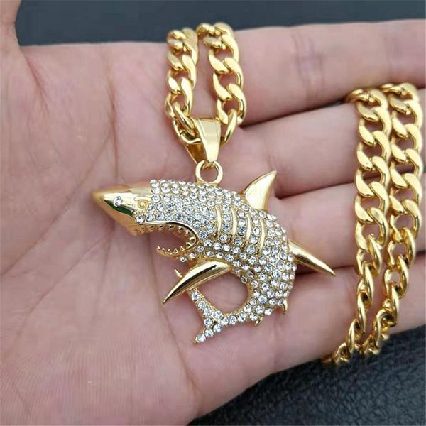 necklaces stainless steel big shark pendant necklace men jewelry hip hop gold color iced out rhinestone ocean animal necklace dropshipping, Silver
necklaces stainless steel big shark pendant necklace men jewelry hip hop gold color iced out rhinestone ocean animal necklace dropshipping, Silver