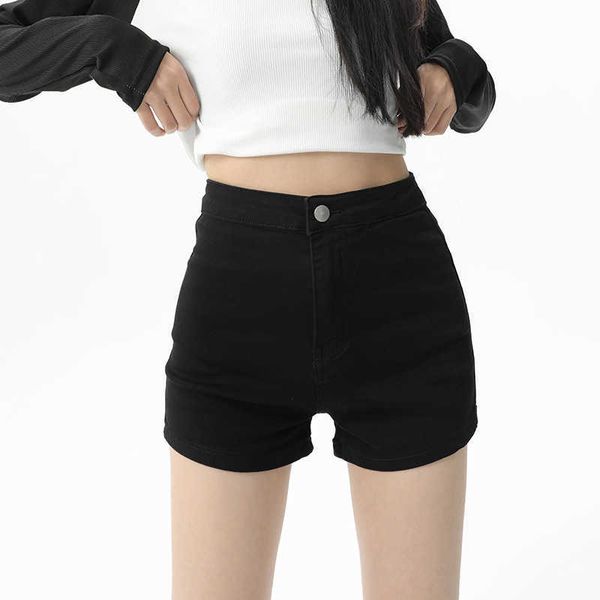 american high waist elastic denim shorts women's summer spicy girls' tight fit slim heel wrap versatile fashion trend pants, White;black
american high waist elastic denim shorts women's summer spicy girls' tight fit slim heel wrap versatile fashion trend pants, White;black