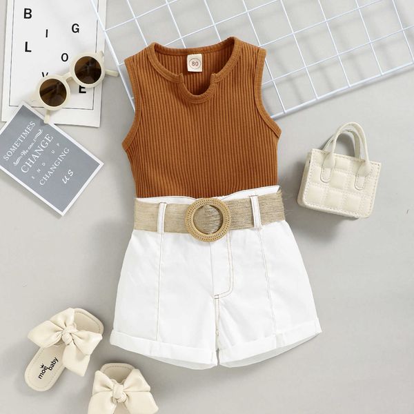 cross border consolidation korean version children's sleeveless shorts+belt three piece set of girls' clothing for small and mediu, Blue
cross border consolidation korean version children's sleeveless shorts+belt three piece set of girls' clothing for small and mediu, Blue