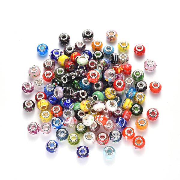 crystal 100pcs handmade lampwork european beads colored mixed pattern rondelle large hole bead for bangle diy jewelry making accessories
crystal 100pcs handmade lampwork european beads colored mixed pattern rondelle large hole bead for bangle diy jewelry making accessories