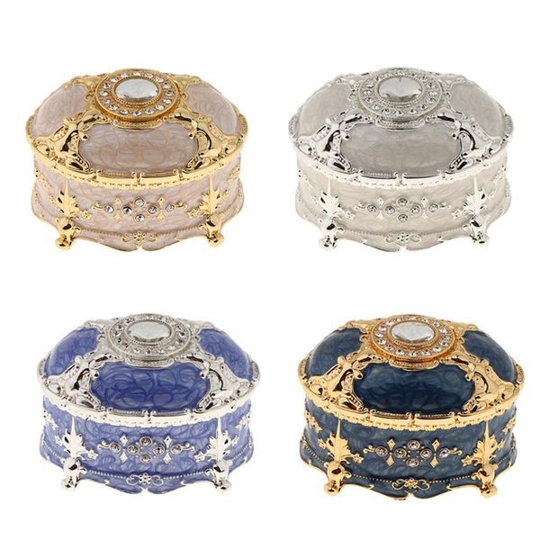 boxes retro enamel european style oval trinket chest jewelry box organizer holder, Black;white
boxes retro enamel european style oval trinket chest jewelry box organizer holder, Black;white