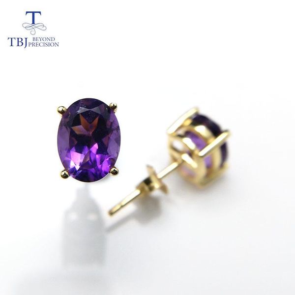 knot tbj natural good luster african amethyst oval 6*8mm 3ct gemstone simple earring in 925 yellow gold color for girls with box, Silver
knot tbj natural good luster african amethyst oval 6*8mm 3ct gemstone simple earring in 925 yellow gold color for girls with box, Silver