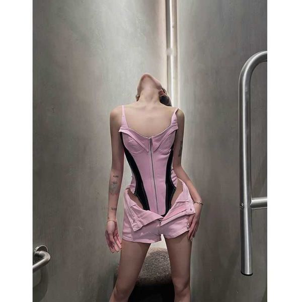 two piece dress sweet and cool spicy girl black pink contrast color bodysuit fashionable slim short pants new summer set women's fashio, White
two piece dress sweet and cool spicy girl black pink contrast color bodysuit fashionable slim short pants new summer set women's fashio, White