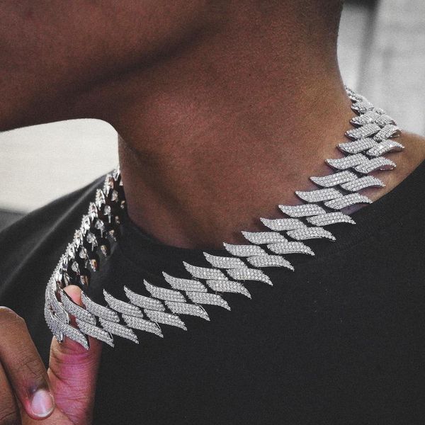 necklaces 30mm spiked cuban chain micro pave 5a cz triple raw cubic zirconia iced out bling hip hop rock men necklace, Silver
necklaces 30mm spiked cuban chain micro pave 5a cz triple raw cubic zirconia iced out bling hip hop rock men necklace, Silver