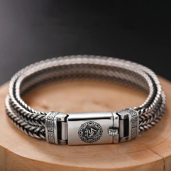 bangle new handwoven silver men's bracelet fashion trend personality chinese style retro creative thai silver jewelry accessories, Black
bangle new handwoven silver men's bracelet fashion trend personality chinese style retro creative thai silver jewelry accessories, Black