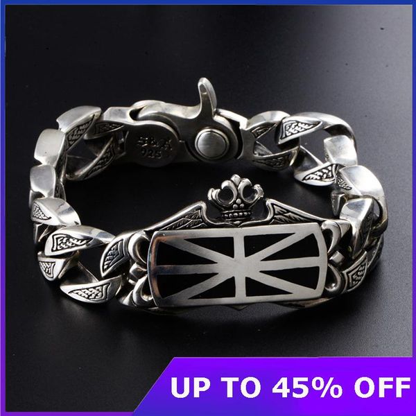 bangle punk rock bracelet bangle pure 925 sterling silver vintage fashion jewelry men's thai silver wide overweight bracelet jewelry, Black
bangle punk rock bracelet bangle pure 925 sterling silver vintage fashion jewelry men's thai silver wide overweight bracelet jewelry, Black