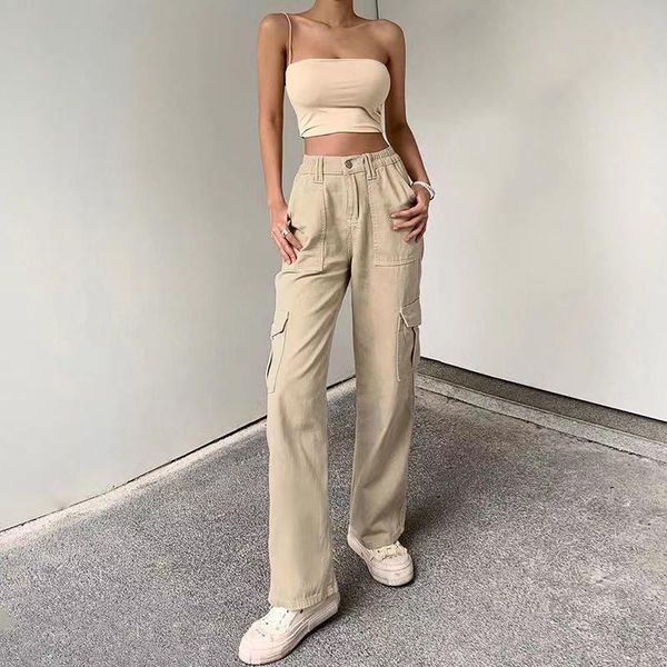 jeans american trend retro pocket street high waist wide foot overalls women fashion personality loose casual straight jeans women, Blue
jeans american trend retro pocket street high waist wide foot overalls women fashion personality loose casual straight jeans women, Blue