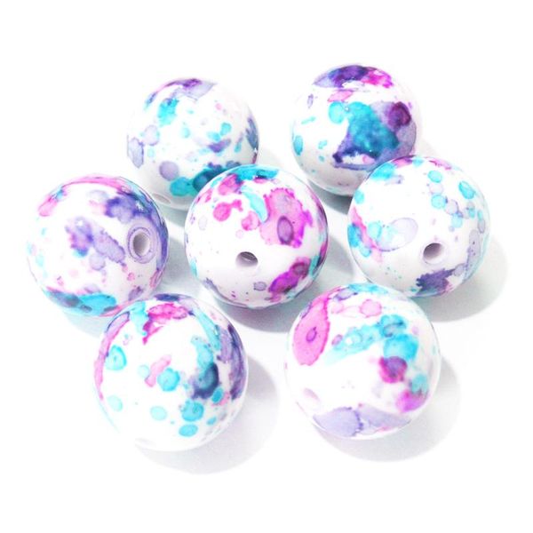 alloy new 20mm white solid spray in/purple/blue splatter beads, Black
alloy new 20mm white solid spray in/purple/blue splatter beads, Black