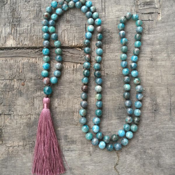necklaces edothalia new 8mm beads mala necklace for women natural apatite stone handmade knotted jewelry, Silver
necklaces edothalia new 8mm beads mala necklace for women natural apatite stone handmade knotted jewelry, Silver