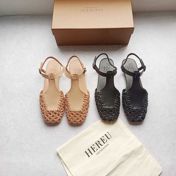 spanish niche hereu leather hand woven sandals women's summer hollow t-buckle fisherman's shoes, Black
spanish niche hereu leather hand woven sandals women's summer hollow t-buckle fisherman's shoes, Black