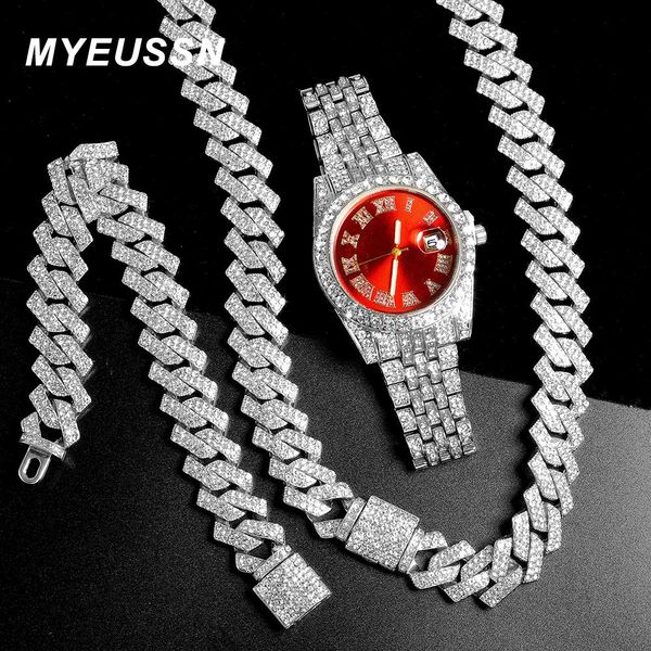 necklaces hip hop men iced out bling cuban link necklaces with watch bracelet suit miami curb cuban chain full rhinestones rapper jewelry, Silver
necklaces hip hop men iced out bling cuban link necklaces with watch bracelet suit miami curb cuban chain full rhinestones rapper jewelry, Silver
