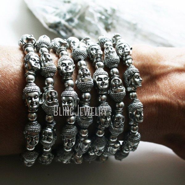 bangle bm40592 silver buddha head beaded stretch bracelet stacking bracelets buddha buddhist meditation layering bracelet, Black
bangle bm40592 silver buddha head beaded stretch bracelet stacking bracelets buddha buddhist meditation layering bracelet, Black