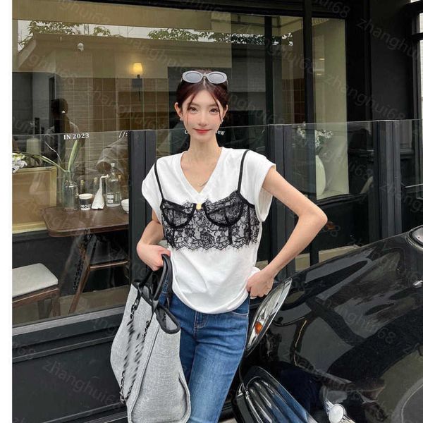 23ss womens t-shirt womens designer clothing tee round neck pure cotton lace bra with hook flower short sleeve t-shirt womens clothes a1, White
23ss womens t-shirt womens designer clothing tee round neck pure cotton lace bra with hook flower short sleeve t-shirt womens clothes a1, White