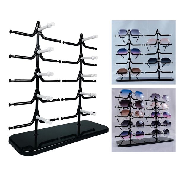 boxes tworow fivelayer sunglasses display rack eyeglass glasses stand holder with good portability can holds 10 pairs of glasses, Black;white
boxes tworow fivelayer sunglasses display rack eyeglass glasses stand holder with good portability can holds 10 pairs of glasses, Black;white