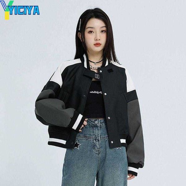 yiciya women's jackets short baseball jacket for women's spring 2023 design sense niche color contrast fashionable handsome motorc, Black;brown
yiciya women's jackets short baseball jacket for women's spring 2023 design sense niche color contrast fashionable handsome motorc, Black;brown