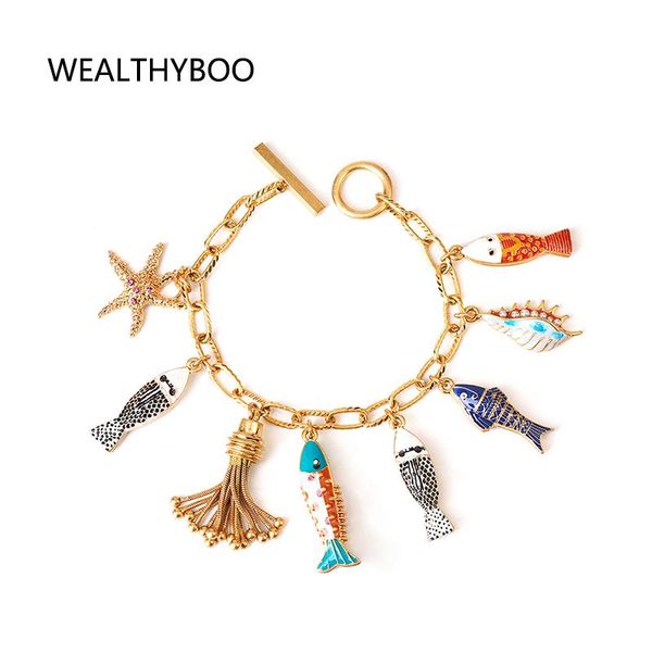 bangle bohemia ocean beauty charms bracelet bangle hand enamel fishes conch seastar tassel pendants toggle bracelet pulseras, Black
bangle bohemia ocean beauty charms bracelet bangle hand enamel fishes conch seastar tassel pendants toggle bracelet pulseras, Black
