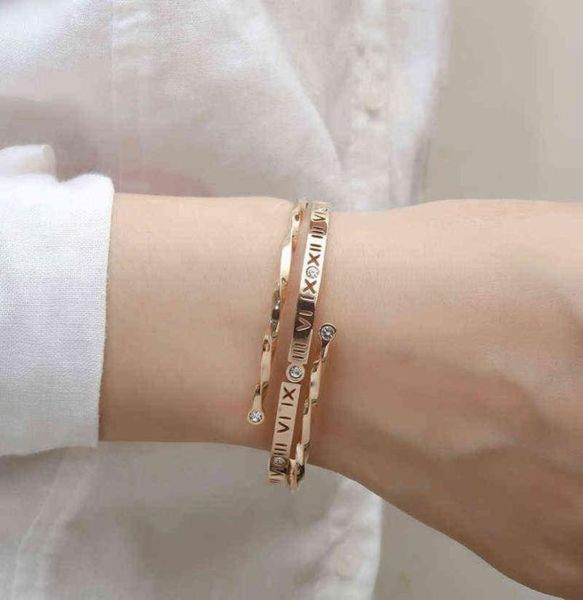 new arrival 316 stainless steel roman numerals rose gold crystals bracelet for women fashion bangle jewelry7261237, Black
new arrival 316 stainless steel roman numerals rose gold crystals bracelet for women fashion bangle jewelry7261237, Black