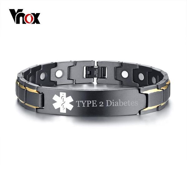 bangle vnox engraving type 2 diabetes disease name medical alert id bracelets for men health therapy bangle jewelry, Black
bangle vnox engraving type 2 diabetes disease name medical alert id bracelets for men health therapy bangle jewelry, Black