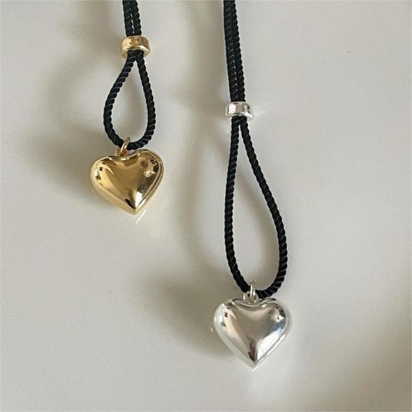 new simple 925 sterling silver heart pendant necklace ins leather rope chain necklaces for women men birthday gifts
new simple 925 sterling silver heart pendant necklace ins leather rope chain necklaces for women men birthday gifts
