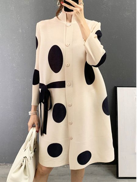 basic casual dresses gvuw stand collar pleated dress autumn single breasted drawstring dot printing festival clothing women elegant 25d1062, Black;gray
basic casual dresses gvuw stand collar pleated dress autumn single breasted drawstring dot printing festival clothing women elegant 25d1062, Black;gray