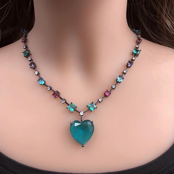 necklaces colorful heartshaped pendant necklace cubic zirconia women choker necklace crystal glass stone chain female charm jewelry 2022, Silver
necklaces colorful heartshaped pendant necklace cubic zirconia women choker necklace crystal glass stone chain female charm jewelry 2022, Silver