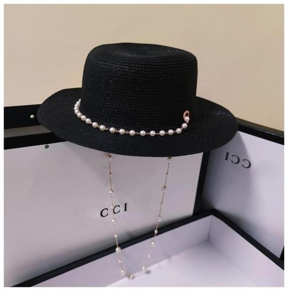 wide brim hats 2021 sun hat for women straw flat pearl chain fedoras ladys summer cap visors elegant vintage8543174, Blue;gray
wide brim hats 2021 sun hat for women straw flat pearl chain fedoras ladys summer cap visors elegant vintage8543174, Blue;gray