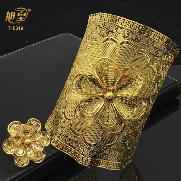 bangle xuhuang indian 24k gold plated flower shape big bangles with ring african wedding banquet party bracelet bangles jewelry gifts, Black
bangle xuhuang indian 24k gold plated flower shape big bangles with ring african wedding banquet party bracelet bangles jewelry gifts, Black
