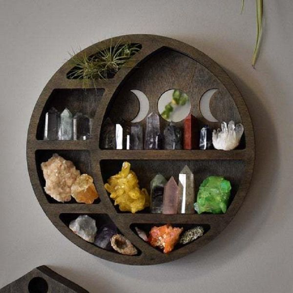 boxes crescent moon crystal wooden shelf boho hanging gothic decoration for stones crystals essential oils display rack, Black;white
boxes crescent moon crystal wooden shelf boho hanging gothic decoration for stones crystals essential oils display rack, Black;white