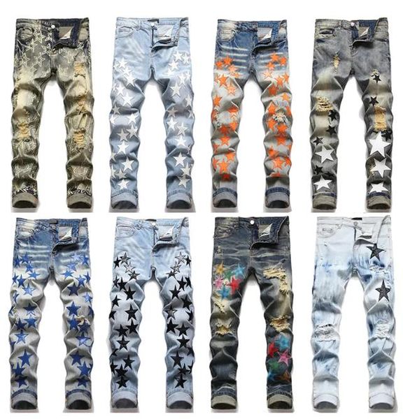 designer mens jean distressed ripped bikers man jeans slim fit motorcycle biker denim for men pant697, Blue
designer mens jean distressed ripped bikers man jeans slim fit motorcycle biker denim for men pant697, Blue