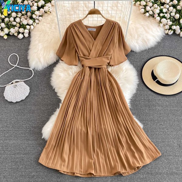 yiciya belted short-sleeve dress women's solid color v-neck lace-up waist slim pleated office lady vestidos de mujer casual, Black;gray
yiciya belted short-sleeve dress women's solid color v-neck lace-up waist slim pleated office lady vestidos de mujer casual, Black;gray