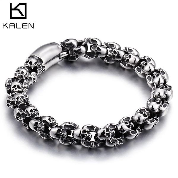 bangle kalen punk skull bracelets men stainless steel shiny matte skull charm link chain brecelets male gothic jewelry 2020, Black
bangle kalen punk skull bracelets men stainless steel shiny matte skull charm link chain brecelets male gothic jewelry 2020, Black