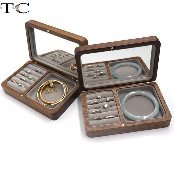 boxes walnut jewelry storage collection box portable deskstorage box with mirror makeup gift box, Black;white
boxes walnut jewelry storage collection box portable deskstorage box with mirror makeup gift box, Black;white