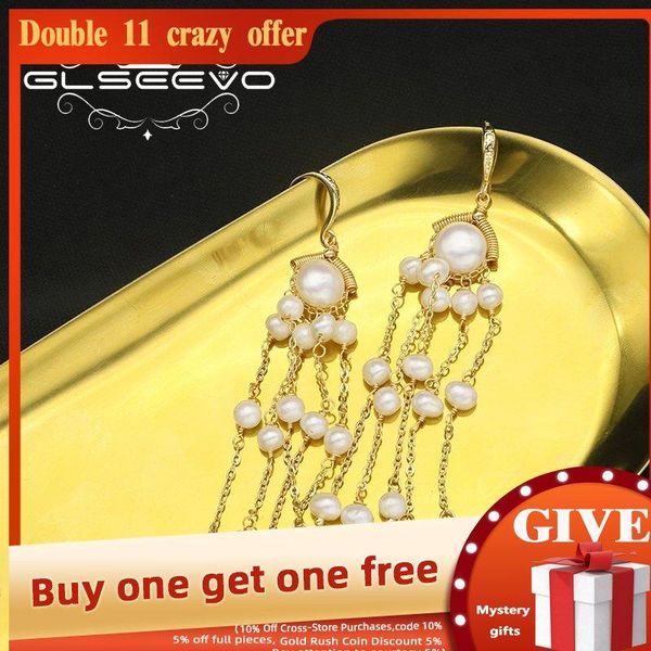 knot glseevo natural pearl long tassel 18k electroplated gold pendant earrings luxury fashion personality earrings wedding ge1167, Silver
knot glseevo natural pearl long tassel 18k electroplated gold pendant earrings luxury fashion personality earrings wedding ge1167, Silver