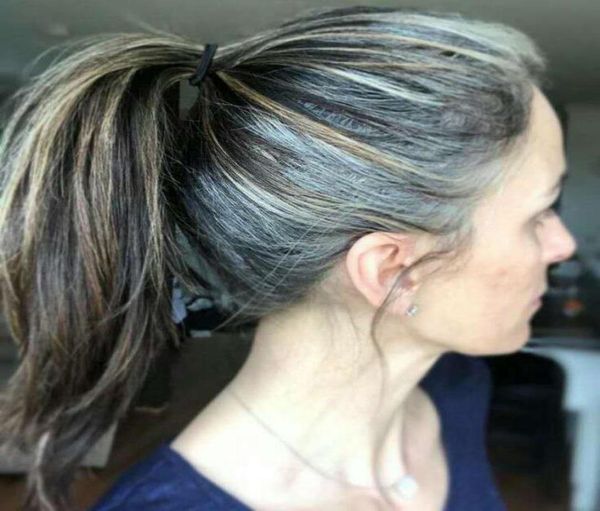 gergeous natural highlights pony tail salt and pepper silver grey ponytail hair extension grey human hair ponytail drawstring wrap3372951, Black
gergeous natural highlights pony tail salt and pepper silver grey ponytail hair extension grey human hair ponytail drawstring wrap3372951, Black