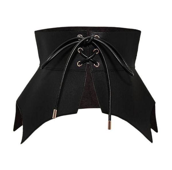black irregular leather long wide belt punk style women fashion autumn winter lace up pu waistband corset belts 2205098803894, Black;brown
black irregular leather long wide belt punk style women fashion autumn winter lace up pu waistband corset belts 2205098803894, Black;brown