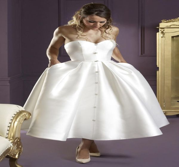 satin tea length short wedding dresses with pockets aline sweetheart 1950s vintage wedding gowns short bridal gowns for second we8424744, White
satin tea length short wedding dresses with pockets aline sweetheart 1950s vintage wedding gowns short bridal gowns for second we8424744, White