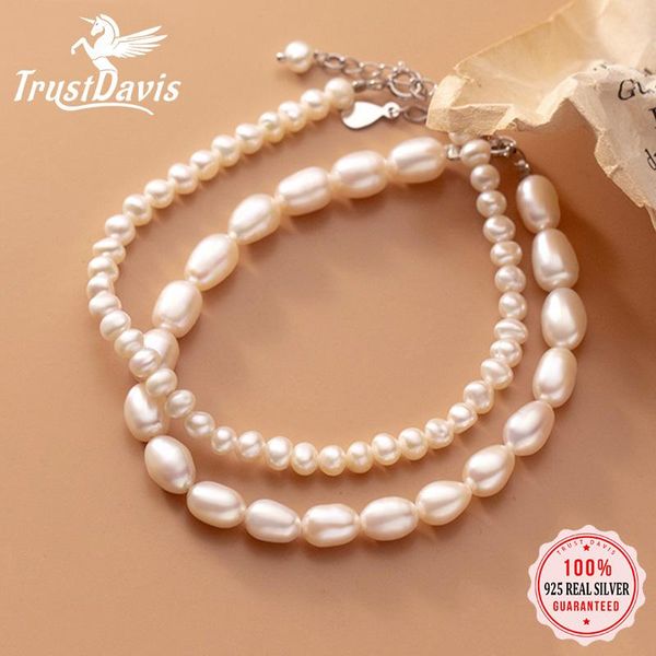 bangle trustdavis luxury 925 sterling silver fashion sweet irregular baroque pearl chain bracelet for women wedding fine jewelry da2272, Black
bangle trustdavis luxury 925 sterling silver fashion sweet irregular baroque pearl chain bracelet for women wedding fine jewelry da2272, Black