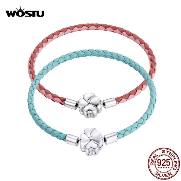 bangle wostu 925 sterling silver leather bracelet lucky fourleaf long leather bracelet for women fashion jewelry, Black
bangle wostu 925 sterling silver leather bracelet lucky fourleaf long leather bracelet for women fashion jewelry, Black