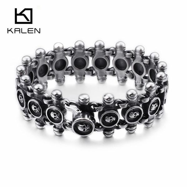 bangle kalen punk 21.5cm skull bracelets men stainless steel matte linking skull charm bracelets gothic biker halloween jewelry, Black
bangle kalen punk 21.5cm skull bracelets men stainless steel matte linking skull charm bracelets gothic biker halloween jewelry, Black
