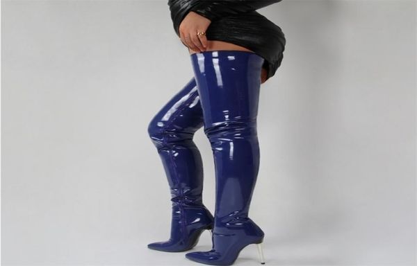 fashion black patent thigh high boots pointed toe back zipper high heels women over the knee boots plus size female shoes 2203066459
fashion black patent thigh high boots pointed toe back zipper high heels women over the knee boots plus size female shoes 2203066459