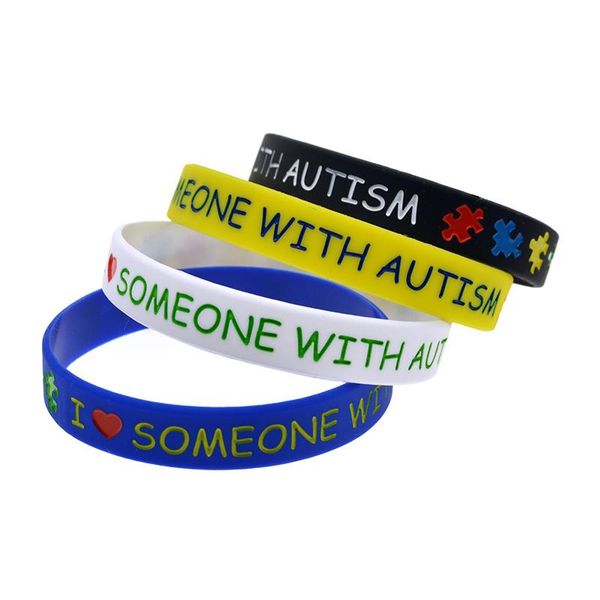 bangle obh 50pcs i love someone with autism silicone rubber bracelet multicolour puzzle, Black
bangle obh 50pcs i love someone with autism silicone rubber bracelet multicolour puzzle, Black