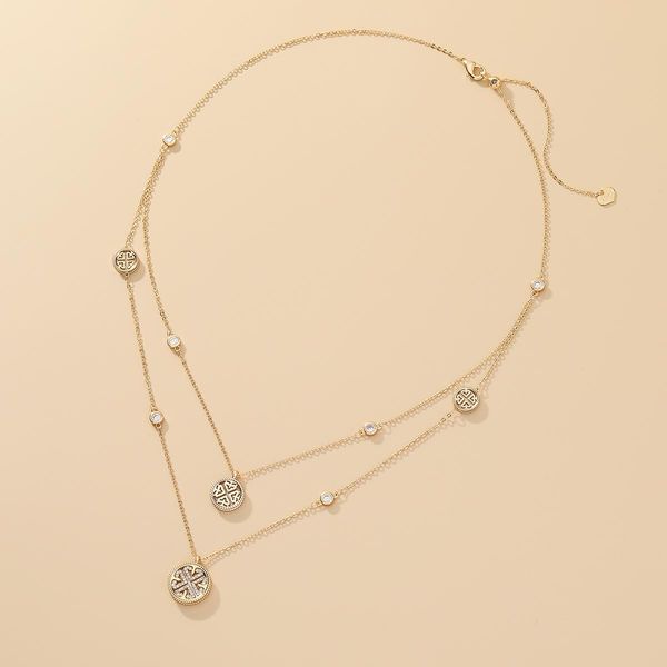 necklaces 2022 new arrival sweet women's fashion pendant necklace shell zircon round design double layer lace necklace jewelry accessor, Silver
necklaces 2022 new arrival sweet women's fashion pendant necklace shell zircon round design double layer lace necklace jewelry accessor, Silver