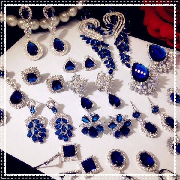 knot solid 925 drop earrings for women fine jewelry vintage blue cubic zirconia long earrings bijoux accessories, Silver
knot solid 925 drop earrings for women fine jewelry vintage blue cubic zirconia long earrings bijoux accessories, Silver