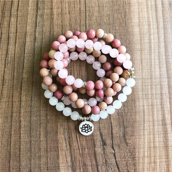 bangle 108 mala beads bracelet natural rosequartz whitejade rhodonite bracelet yoga mala lotus 5 laps prayer healing bracelets, Black
bangle 108 mala beads bracelet natural rosequartz whitejade rhodonite bracelet yoga mala lotus 5 laps prayer healing bracelets, Black