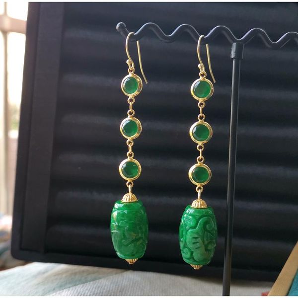 stud natural hollow handcarved green jade earrings with 925 sterling silver 925 earrings jewelry earrings for women earrings, Golden;silver
stud natural hollow handcarved green jade earrings with 925 sterling silver 925 earrings jewelry earrings for women earrings, Golden;silver